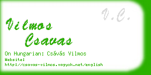 vilmos csavas business card